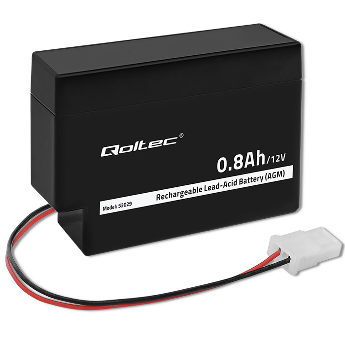 Qoltec AGM battery | 12V | 0.8Ah | Maintenance-free | Efficient| LongLife | for toys, vehicles