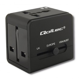 Qoltec Universal travel adapter 10.5W | 5V | 2.1A | 2xUSB