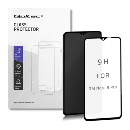 Qoltec Premium tempered glass screen protector for Xiaomi Redmi Note 8 Pro | FULL COVERED | BLACK | 6D