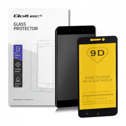 Qoltec Premium tempered glass screen protector for Xiaomi Redmi 5A | FULL COVERED | BLACK | 9D