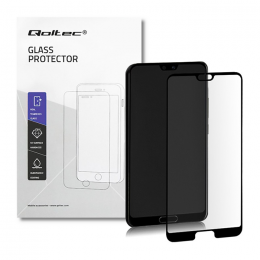Qoltec Premium tempered glass screen protector for Huawei P20 | 3D | FULL COVERED | BLACK