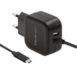 Qoltec Charger 17W | 5V | 3.4A | USB + USB type C
