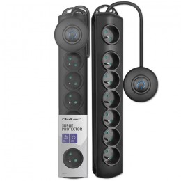 Qoltec Surge protector with Foot Quick Switch | 7 sockets | 1.5m | Black