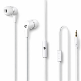 Qoltec In-ear headphones with microphone | White