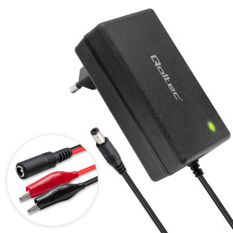 Qoltec Automatic charger for AGM GEL STD batteries | 12V charger | 2A | 24W | 5.5x2.1 | 1.8m cable