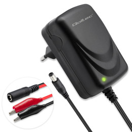 Qoltec Automatic charger for AGM GEL STD batteries | 6V/12V charger | 6W | 5.5x2.1 | 1.8m cable