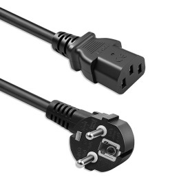 Qoltec Power cable | SCHUKO CEE 7/7 (E/F) angled plug | IEC C13 | 3x1.00mm&sup2; | Pure copper Cu | 2m