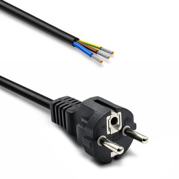 Qoltec SCHUKO CEE 7/7 (E/F) power cable | copper Cu | stripped and soldered | 3x0.75 mm&sup2; | 1.8 m