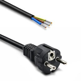 Qoltec SCHUKO CEE 7/7 (E/F) power cable | copper Cu | stripped and soldered | 3x1.00 mm&sup2; | 1.8 m