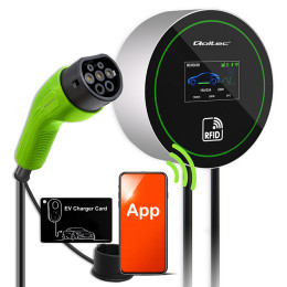 Qoltec EV Charging Station Type2 | 22kW | Wi-fi| LCD | RFID | 3 phases | Wallbox | 5m