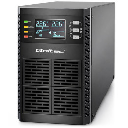 Qoltec Uninterruptible Power Supply UPS | 1kVA | 1000W | Power factor 1.0 | LCD | EPO | USB | On-line
