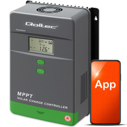 Qoltec Solar Charge Controller MPPT with Temperature Sensor 80A | 12V / 24V | LCD | Bluetooth | APP | GEL | LiFePO4