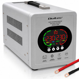  Qoltec Pure Sine Wave UPS | 1000VA/720W | 12/230V inverter with AVR | LCD | LiFePO4 AGM GEL 