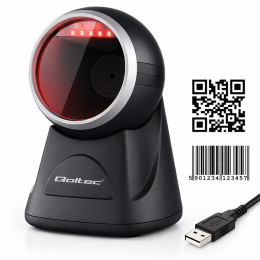 Qoltec Stationary barcode reader and QR code scanner | 1D 2D | USB | Precision