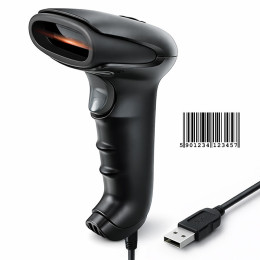 Qoltec barcode reader scanner | 1D | CCD matrix | USB | Black