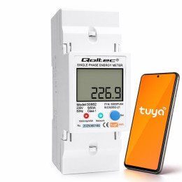 Qoltec Single phase electronic energy consumption meter for DIN rail  | 230 V | LCD | Wi-fi