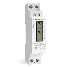 Qoltec Single-phase electronic energy meter | DIN rail | 230V | LCD | 1P | Slim
