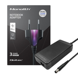 Qoltec Power adapter for laptop Dell 240W | 19.5V | 12.3A | 7.4*5.0+pin | +power cable