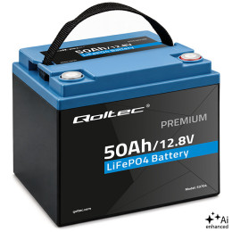 Qoltec LiFePO4 lithium iron phosphate battery | 12.8V | 50Ah | 640Wh | BMS