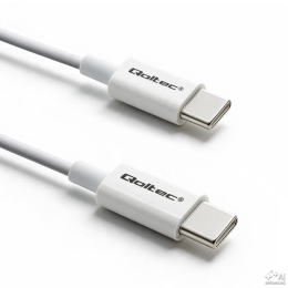 Qoltec USB 2.0 type C Cable | USB 2.0 type C 60W | QC 3.0 |  PD | 1.5m | White