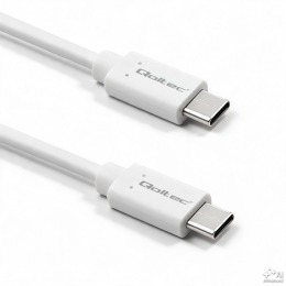 Qoltec USB-C 2.0 cable male | USB-C 2.0 male | 2m | White