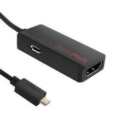 Qoltec Slim Port adapter male | HDMI female + Micro USB | 0.15m