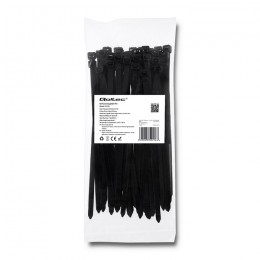 Qoltec Self-locking cable tie | 7.2*200mm | 50 pcs. | Nylon66 | UV | Black
