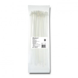 Qoltec Self-locking cable tie | 7.2*300mm | 50 pcs. | Nylon66 | UV | White