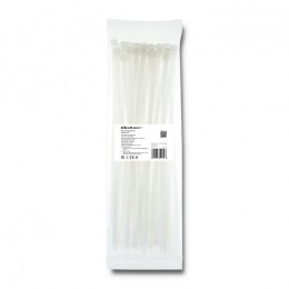 Qoltec Self-locking cable tie | 7.2*350mm | 50 pcs. | Nylon66 | UV | White