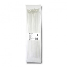 Qoltec Self-locking cable tie | 7.2*400mm | 50 pcs. | Nylon66 | UV | White