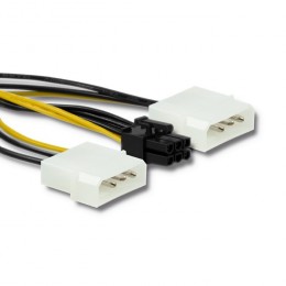 Qoltec Cable adapter 2x MOLEX female/ PCI-E 6pin | 15cm