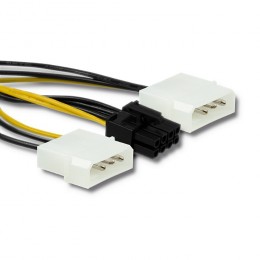 Qoltec Cable adapter 2x MOLEX female/ PCI-E 8pin | 15cm
