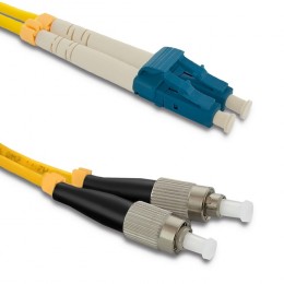 Qoltec Patchcord fiber optic LC/UPC - FC/UPC | Singlemode | 9/125 | G652D | Duplex | 1m
