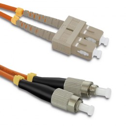 Qoltec Patchcord fiber optic SC/UPC - FC/UPC | Multimode | 50/125 | OM2 | Duplex | 5m