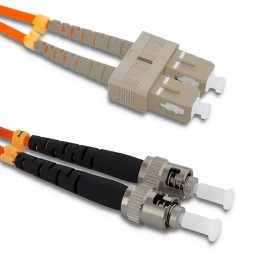 Qoltec Patchcord fiber optic SC/UPC - ST/UPC | Multimode | 50/125 | OM2 | Duplex | 5m