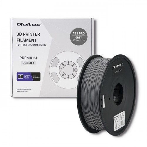 Qoltec Professional filament for 3D print | ABS PRO | 1.75 mm | 1 kg | Grey