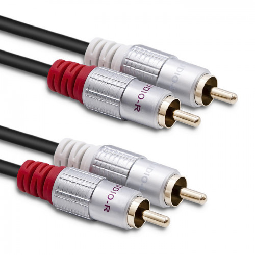 Qoltec Cable 2xRCA male / 2xRCA male | 3m | Black