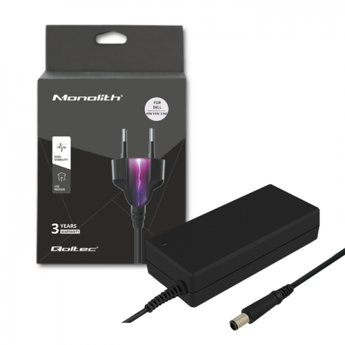 Qoltec Power adapter for Dell 65W | 19.5V | 3.34A | 7.4*5.0+pin | +power cable