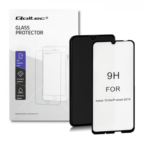 Qoltec Premium tempered glass screen protector for Huawei P smart 2019 | 6D | FULL COVERED | BLACK