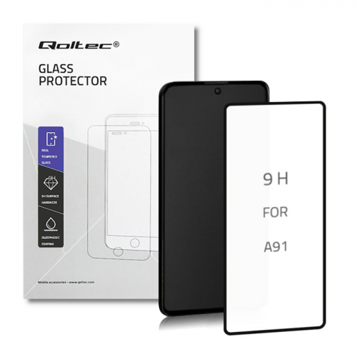 Qoltec Premium tempered glass screen protector for Samsung Galaxy Note10 lite | FULL COVERED | BLACK | 6D