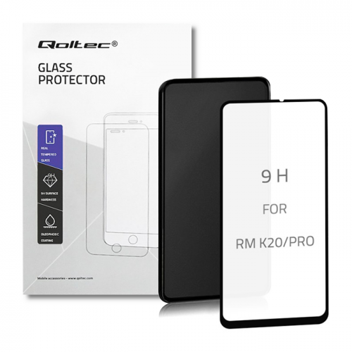 Qoltec Premium tempered glass screen protector for Xiaomi Mi 9T/9TPro | FULL COVERED | BLACK | 6D