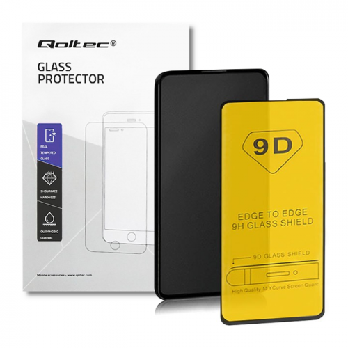Qoltec Premium tempered glass screen protector for Xiaomi Mi Mix3 | FULL COVERED | BLACK | 9D