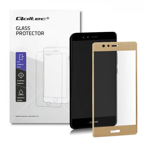 Qoltec Premium tempered glass screen protector for Huawei P9 | FULL COVERED | GOLD