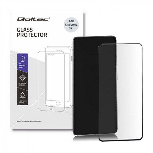 Qoltec PREMIUM hybrid glass screen protector for Samsung Galaxy S21