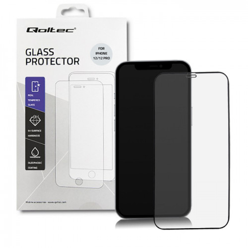 Qoltec Premium hybrid glass screen protector for iPhone 12/12 PRO