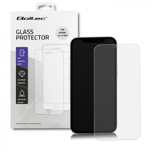 Qoltec PREMIUM tempered glass screen protector for iPhone 12/12 PRO