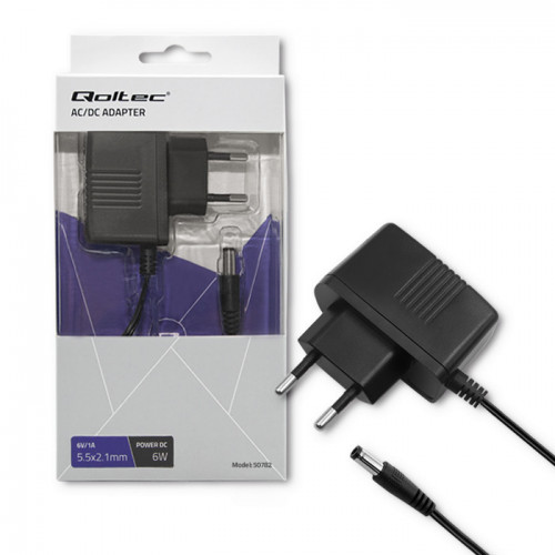 Qoltec Plug-in power supply 6W | 6V | 1A | 5.5*2.1