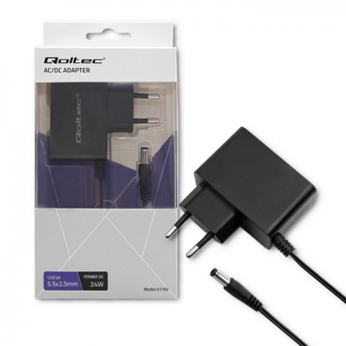 Qoltec Plug-in power supply 24W | 12V | 2A | 5.5*2.5