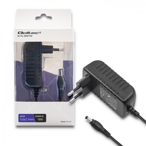 Qoltec Plug-in power supply 18W | 9V | 2A | 5.5*2.1