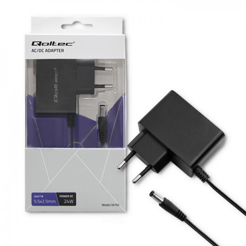 Qoltec Plug-in power supply 24W | 24V | 1A | 5.5*2.5